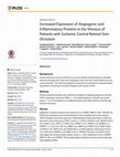 Research paper thumbnail of Increased Expression of Angiogenic and Inflammatory Proteins in the Vitreous of Patients with Ischemic Central Retinal Vein Occlusion