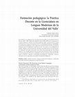 Research paper thumbnail of Formacion pedagogica. La Practica Docente en la Licenciatura en Lenguas Modernas de la Universidad del Valle. CHAVES, O. (2008). Lenguaje, 36(1),199-240