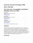 Research paper thumbnail of The University, Accountability, and Market Discipline in the Late 1990s