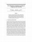 Research paper thumbnail of Error bounds for transductive learning via compression and clustering