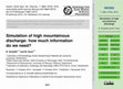 Research paper thumbnail of Simulation of high mountainous discharge: how much information do we need?