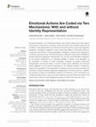 Research paper thumbnail of Emotional Actions Are Coded via Two Mechanisms: With and without Identity Representation