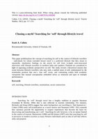 Research paper thumbnail of Chasing a myth? Searching for ‘self’ through lifestyle travel