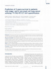 Research paper thumbnail of Prediction of 2 years-survival in patients with stage I and II non-small cell lung cancer utilizing 18F-FDG PET/CT SUV quantifica