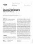 Research paper thumbnail of Mini-Mental State Examination Is Sensitive to Brain Atrophy in Alzheimer&rsquo;s Disease