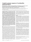 Research paper thumbnail of Complete Genome Sequence of Lactobacillus plantarum Strain 16, a Broad-Spectrum Antifungal-Producing Lactic Acid Bacterium