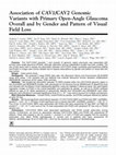 Research paper thumbnail of Association of CAV1/CAV2 Genomic Variants with Primary Open-Angle Glaucoma Overall and by Gender and Pattern of Visual Field Loss