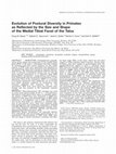 Research paper thumbnail of Evolution of postural diversity in primates as reflected by the size and shape of the medial tibial facet of the talus