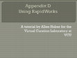 Research paper thumbnail of Legacy Project # 13-334 Appendix D Using Rapidworks