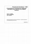 Research paper thumbnail of Proyecto de Carreteras - T 058 EVALUACIÓN DE LA DISTANCIA DE VISIBILIDAD DISPONIBLE EN EL PROYECTO DE CAMINOS RURALES