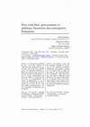 Research paper thumbnail of Free cash flow, gouvernance et politique financière des entreprises françaises