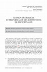 Research paper thumbnail of Gestion des risques et performance des institutions de microfinance