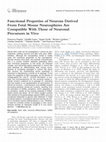 Research paper thumbnail of Functional properties of neurons derived from fetal mouse neurospheres are compatible with those of neuronal precursors in vivo