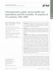 Research paper thumbnail of Unemployment, public-sector health care expenditure and HIV mortality: An analysis of 74 countries, 1981-2009