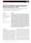 Research paper thumbnail of Restriction of transpiration rate under high vapour pressure deficit and non-limiting water conditions is important for terminal drought tolerance in cowpea