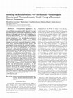 Research paper thumbnail of Binding of recombinant PrPc to human plasminogen: Kinetic and thermodynamic study using a resonant mirror biosensor