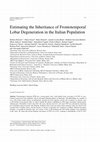 Research paper thumbnail of Estimating the inheritance of frontotemporal lobar degeneration in the Italian population