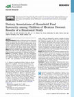 Research paper thumbnail of Dietary Associations of Household Food Insecurity among Children of Mexican Descent: Results of a Binational Study