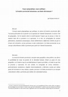 Research paper thumbnail of Espace géographique, espace politique. La frontière provinciale lusitanienne, une limite déterminante?