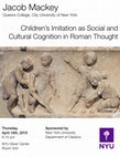 Research paper thumbnail of Children's Imitation as Social and Cultural Cognition in Roman Thought