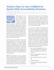 Research paper thumbnail of Position paper on use of DIBELS for system-wide accountability decisions