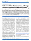 Research paper thumbnail of On the correlation of surface charge and energy in non-thermal plasma-treated polyethylene