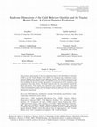 Research paper thumbnail of Syndrome Dimensions of the Child Behavior Checklist and the Teacher Report Form: A Critical Empirical Evaluation