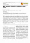 Research paper thumbnail of Water Absorption Properties of Some Tropical Timber Species