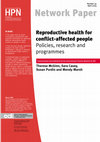 Research paper thumbnail of Reproductive health for conflict-affected people: Policies, research and programmes