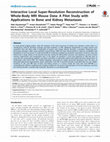 Research paper thumbnail of Interactive Local Super-Resolution Reconstruction of Whole-Body MRI Mouse Data: A Pilot Study with Applications to Bone and Kidney Metastases