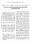 Research paper thumbnail of Characterization of Banana (Musa spp.) Pseudo-Stem and Fruit-Bunch-Stem as a Potential Renewable Energy Resource