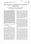 Research paper thumbnail of Basic Properties of Washed and Unwashed Oil Palm Wastes