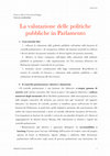 Research paper thumbnail of La valutazione delle politiche pubbliche in Parlamento