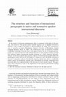 Research paper thumbnail of The structure and function of intonational paragraphs in native and nonnative speaker instructional discourse