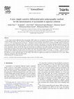 Research paper thumbnail of A new simple sensitive differential pulse polarographic method for the determination of acrylamide in aqueous solution