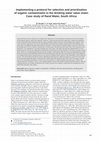 Research paper thumbnail of Implementing a protocol for selection and prioritisation of organic contaminants in the drinking water value chain: Case study of Rand Water, South Africa