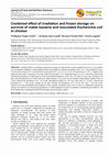 Research paper thumbnail of Combined effect of irradiation and frozen storage on survival of viable bacteria and inoculated Escherichia coli in chicken