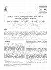 Research paper thumbnail of How to measure velocity correlations from surface diffusion experiments by STM