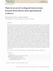 Research paper thumbnail of Naiveté in novel ecological interactions: lessons from theory and experimental evidence