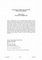 Research paper thumbnail of Consumption, resistance and everyday life: Ruptures and continuities