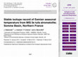 Research paper thumbnail of Stable isotope record of Eemian seasonal temperature from MIS 5e tufa stromatolite; Somme Basin, Northern France