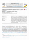 Research paper thumbnail of Analysis of three components of affective behavior in children with autism