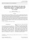 Research paper thumbnail of Measuring the impact of health insurance with a correction for selection bias—a case study of Ecuador