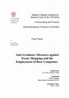 Research paper thumbnail of Anti-Avoidance Measures against Treaty Shopping and the Employment of Base Companies