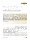 Research paper thumbnail of A critical survey of average distances between catalytic carboxyl groups in glycoside hydrolases