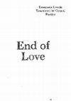 Research paper thumbnail of "End of Love" by Emanuele Coccia