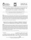 Research paper thumbnail of Impact of working conditions on the quality of working life: Case manufacturing sector colombian Caribbean Region