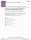 Research paper thumbnail of Physical Education and Sport Pedagogy Initial steps in creating a developmentally valid tool for observing/assessing rope jumping Initial steps in creating a developmentally valid tool for observing/ assessing rope jumping