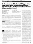 Research paper thumbnail of Determinants of Maternal Triglycerides in Women With Gestational Diabetes Mellitus in the Metformin in Gestational Diabetes (MiG) Study