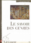 Research paper thumbnail of Baroni, R. & M. Macé (dir.) (2007), Le Savoir des genres, Rennes, Presses Universitaires de Rennes, coll. « La Licorne ».